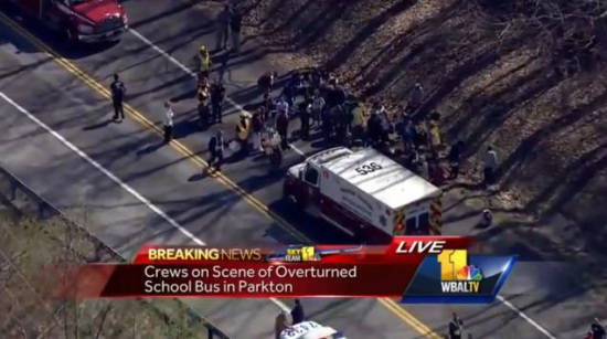 圖為事故現場截圖。圖片來源：WBALTV